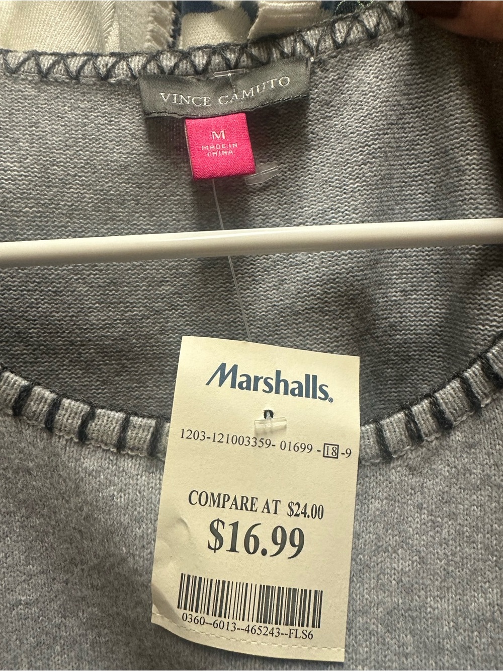 Vince Camuto Men's Heather Gray Crewneck Sweater